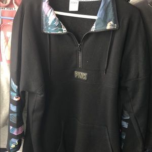 PINK Victoria Secret Floral Quarter Zip